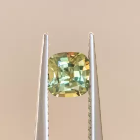 0.80CT CUSHION CUT MONTANA SAPPHIRE, PARTI SPRING GREEN WITH LIGHT BLUE, 5.31X3.56MM