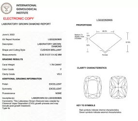 1.76CT Cushion F VS2 EX EX NONE - LG532263905