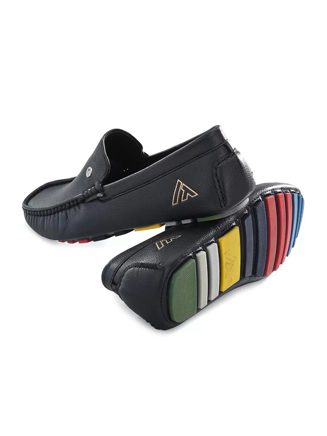 Alberto Torresi Mild Driver With Multi Color Silicon Sole Black Loafers For Men