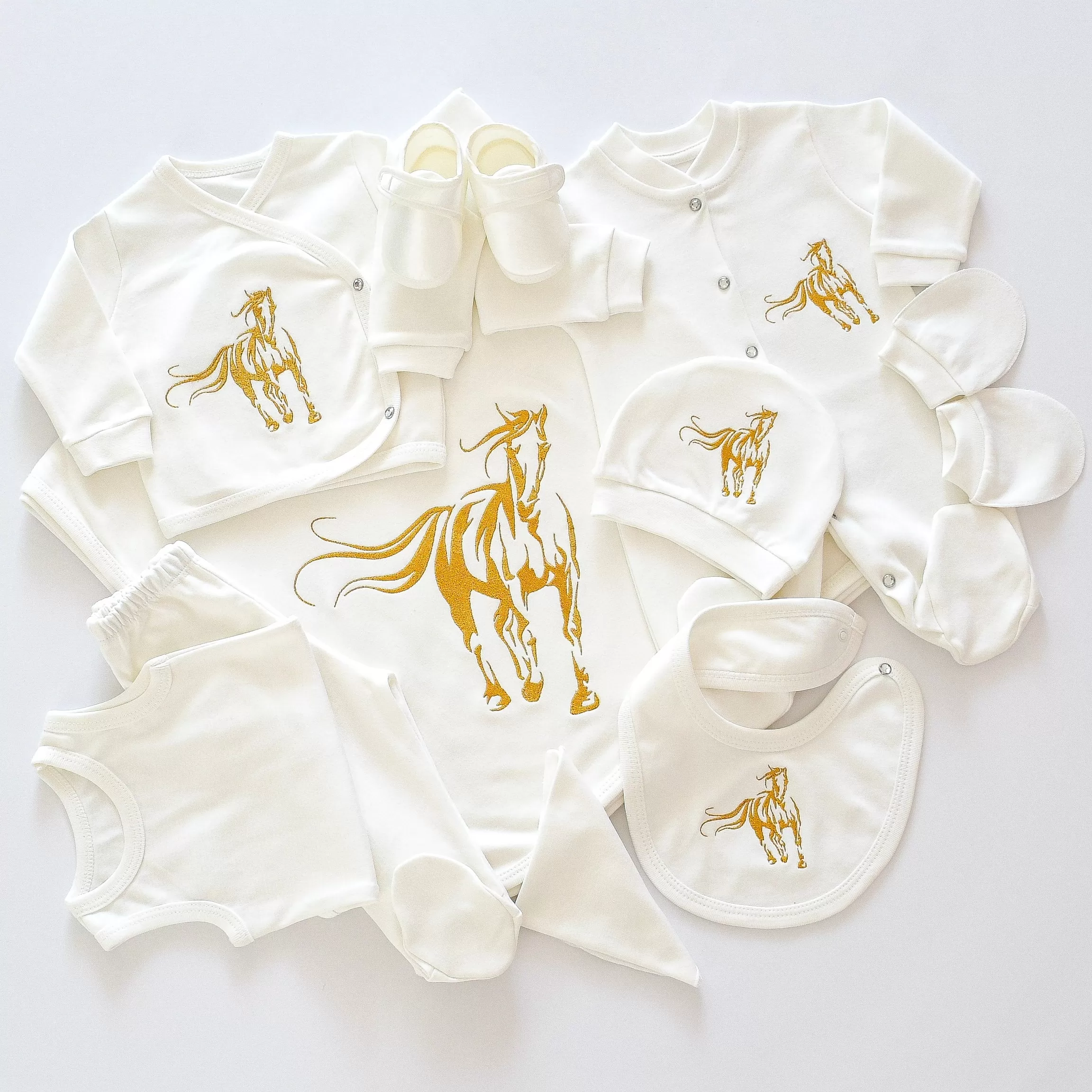 Arabian Horse Baby Boy Coming Home Embroidered Set