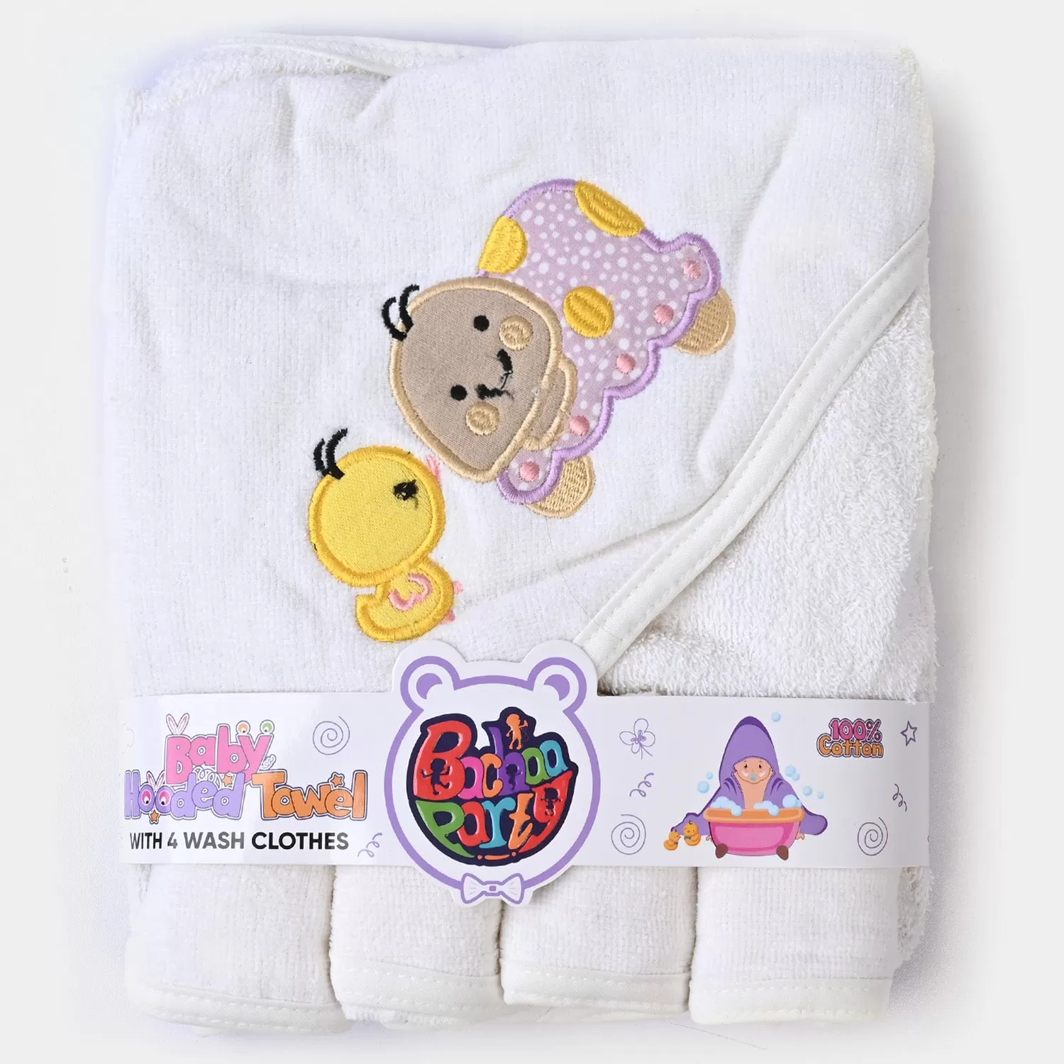 Baby Bath Towel   4PCs Face Towel