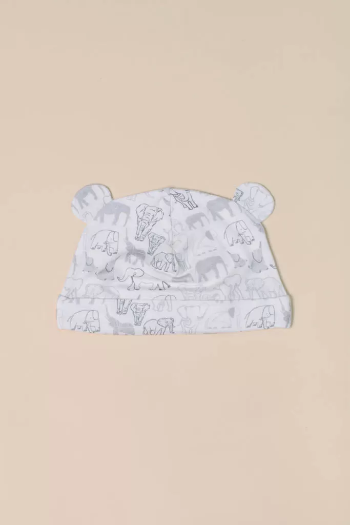 Baby Beanie - Grey Elephant Families