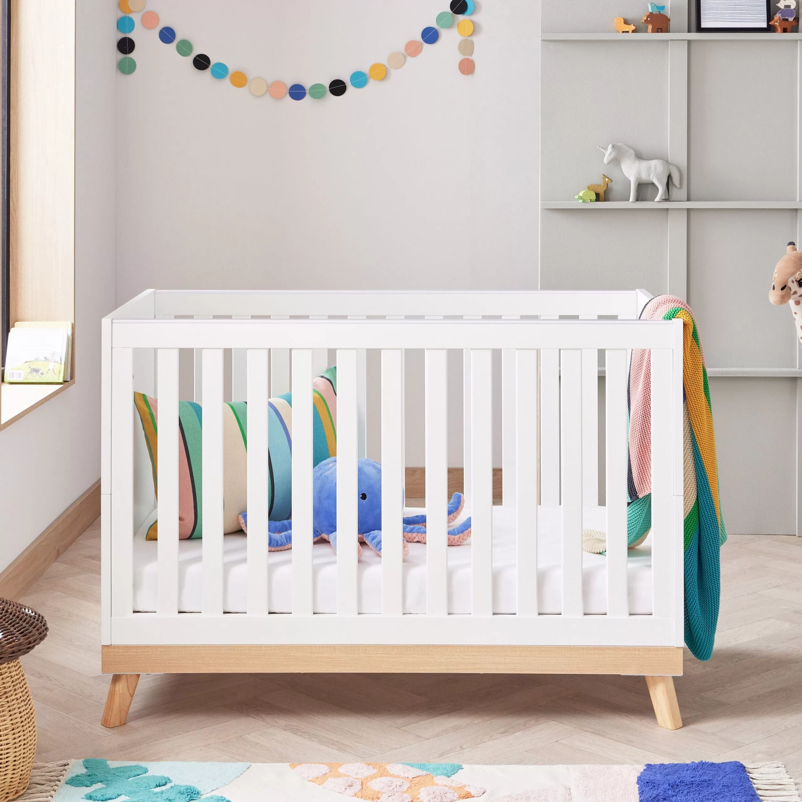 Babymore Mona Mini Cot Bed - White