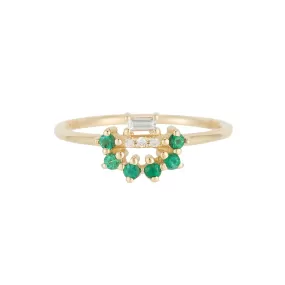 Baguette Arch Emerald Ring