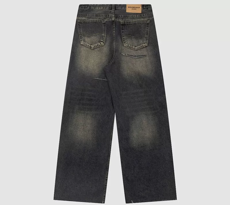 Balenciaga Black Faded Distressed Baggy Jeans