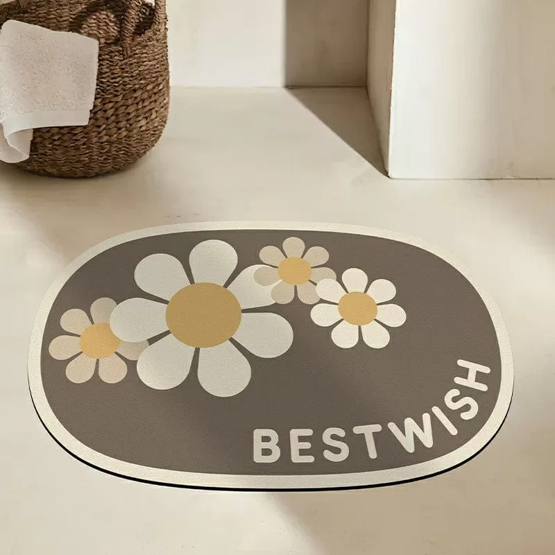 Bathroom Floor Mat Soft Diatom Mud Absorbent Non-slip