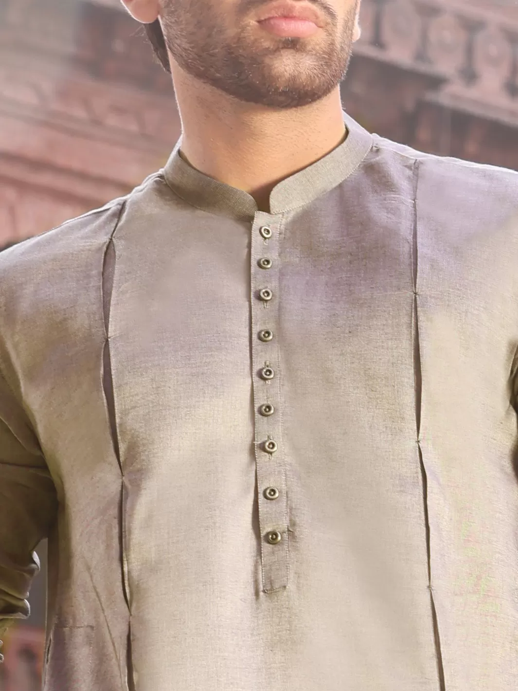 Beige Cotton Kurta Pajama - AL-KT-2531