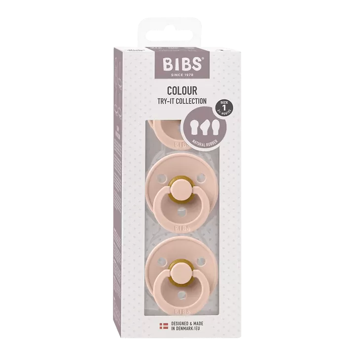 BIBS Try-It Collection Pacifiers 3 pack (Size 1) - Blush