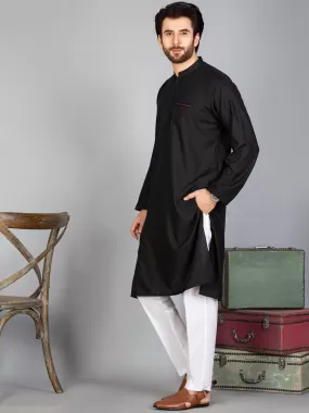 Black Blended Kurta - AL-K-918