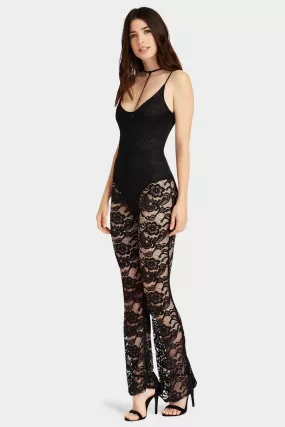 Black Harness Lace Jumpsuit