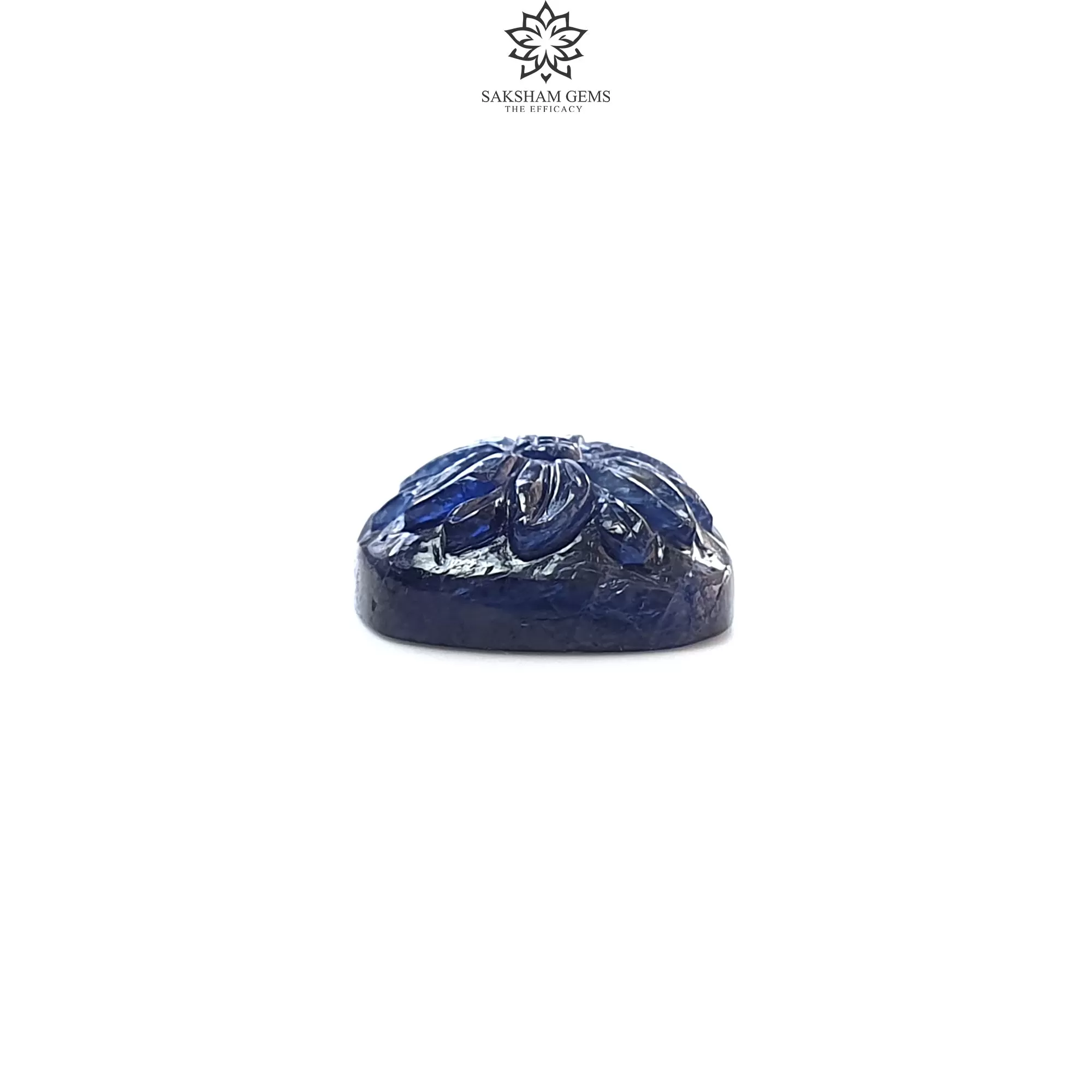 Blue Sapphire Gemstone Carving : 28.30cts Natural Untreated Unheated Sapphire Hand Carved Cushion Shape 18*20mm