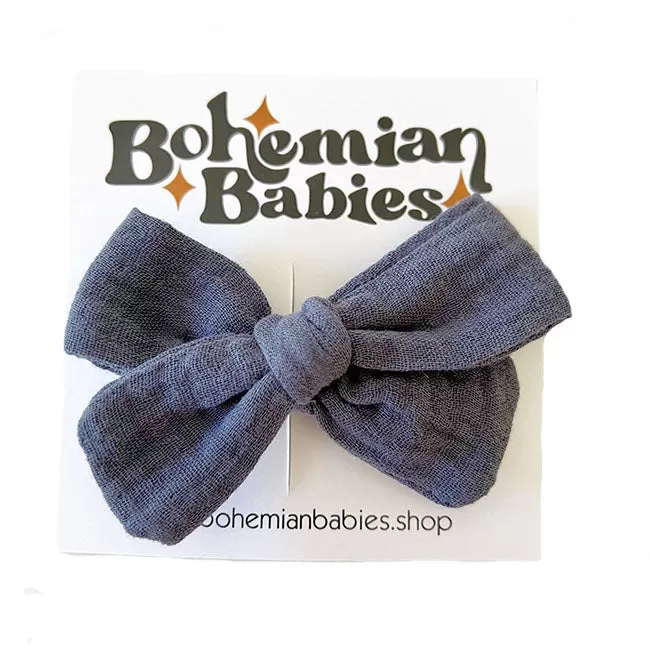 Bohemian Baby Muslin Hair Bow With Clip