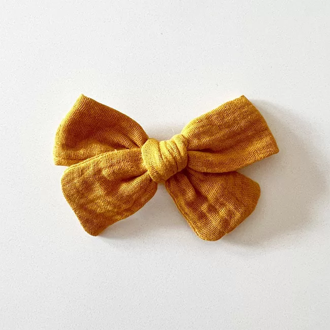 Bohemian Baby Muslin Hair Bow With Clip