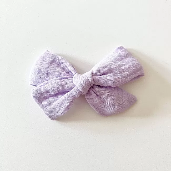 Bohemian Baby Muslin Hair Bow With Clip