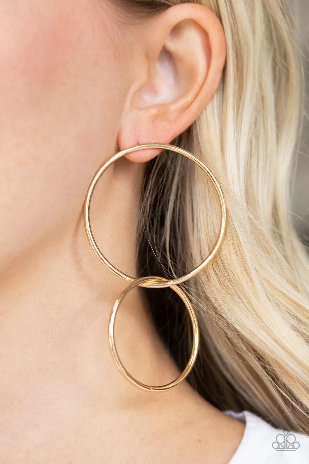 City Simplicity Gold Earrings - Paparazzi Accessories