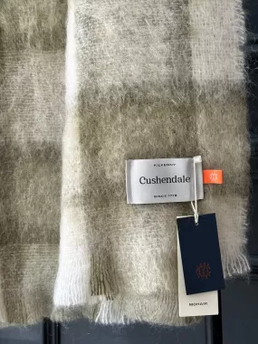 CUSHENDALE MILLS - Drumin Mohair Blanket in Olive