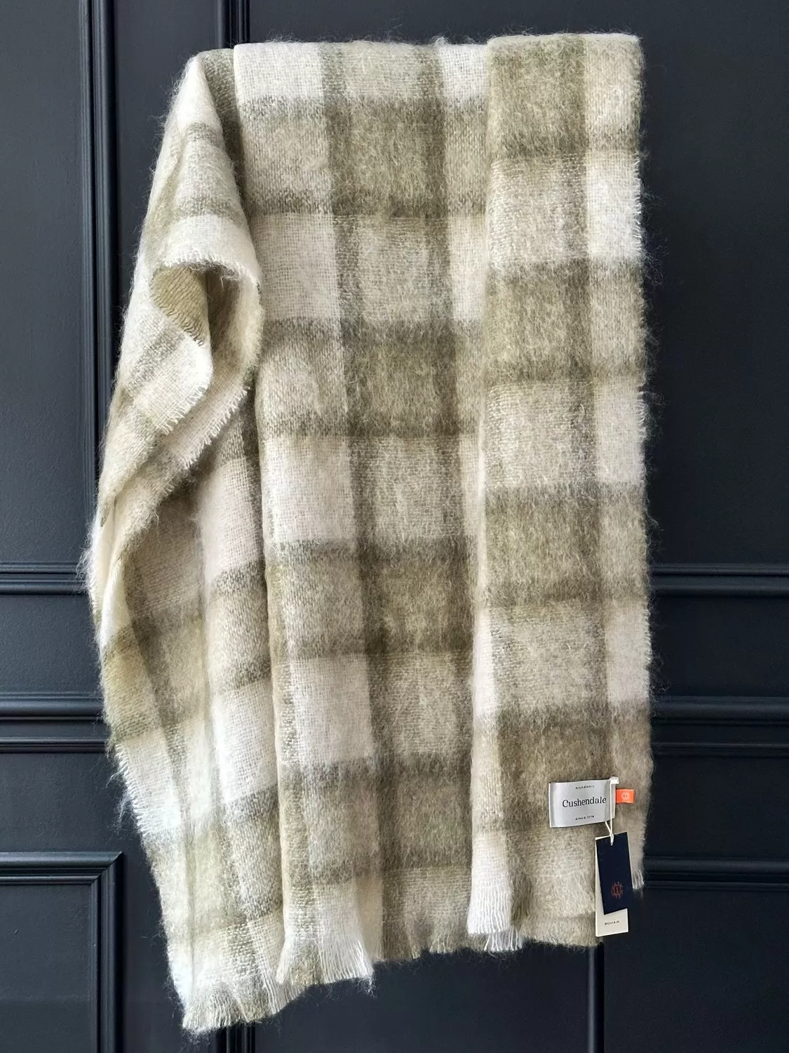 CUSHENDALE MILLS - Drumin Mohair Blanket in Olive