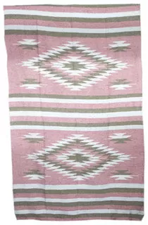 Diamante Double Blanket- Pink/tan/white