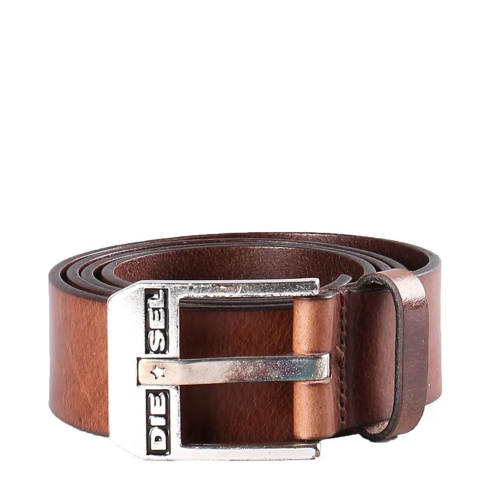 Diesel Bluestar Leather Belt - Brown