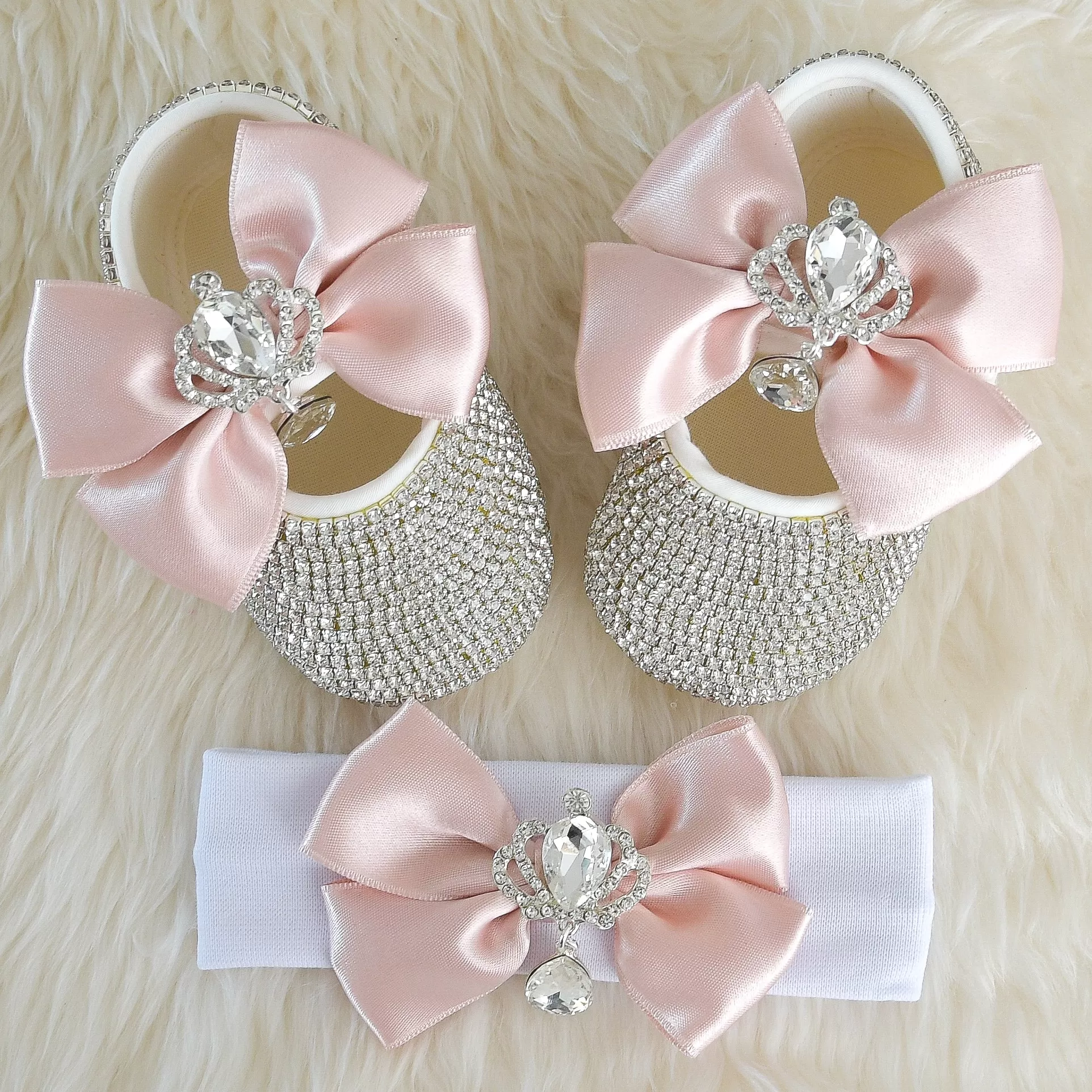 Double Bow Swarovski Baby Girl Shoes