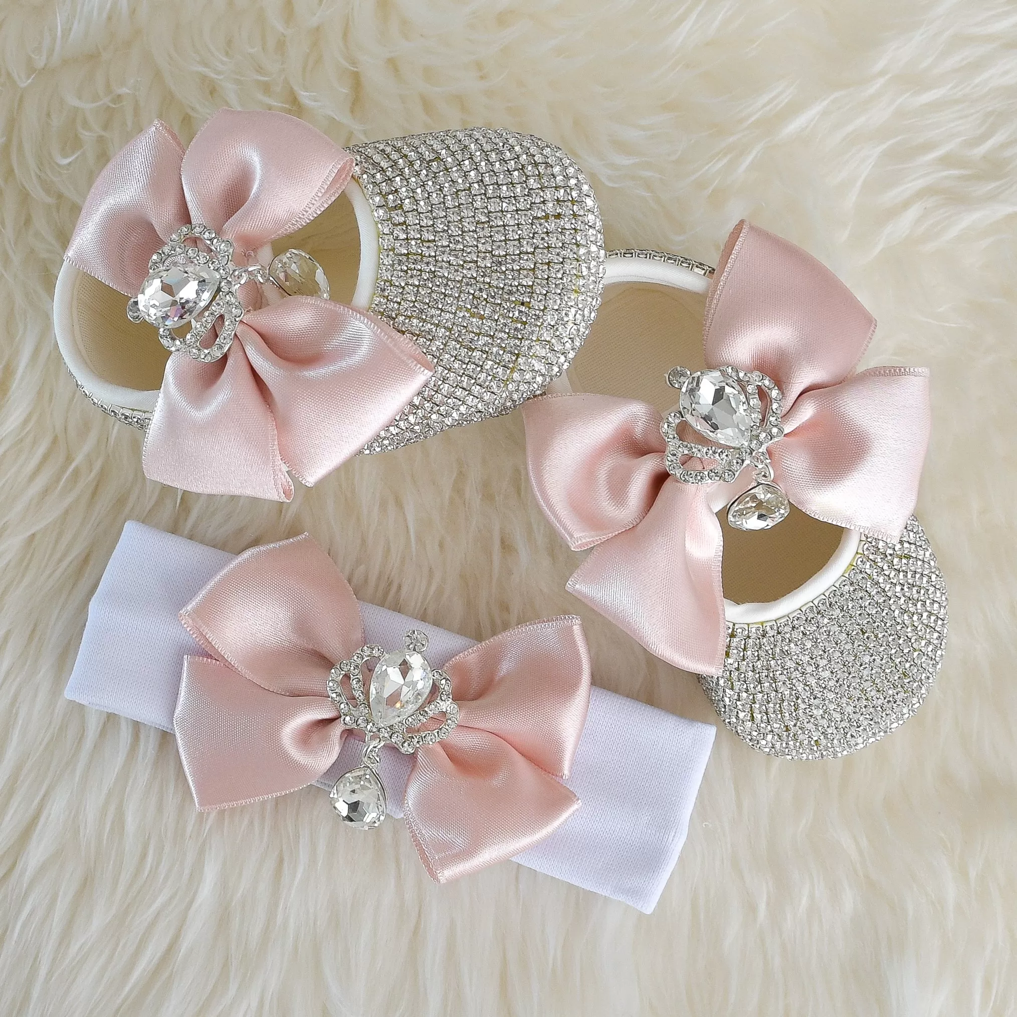 Double Bow Swarovski Baby Girl Shoes