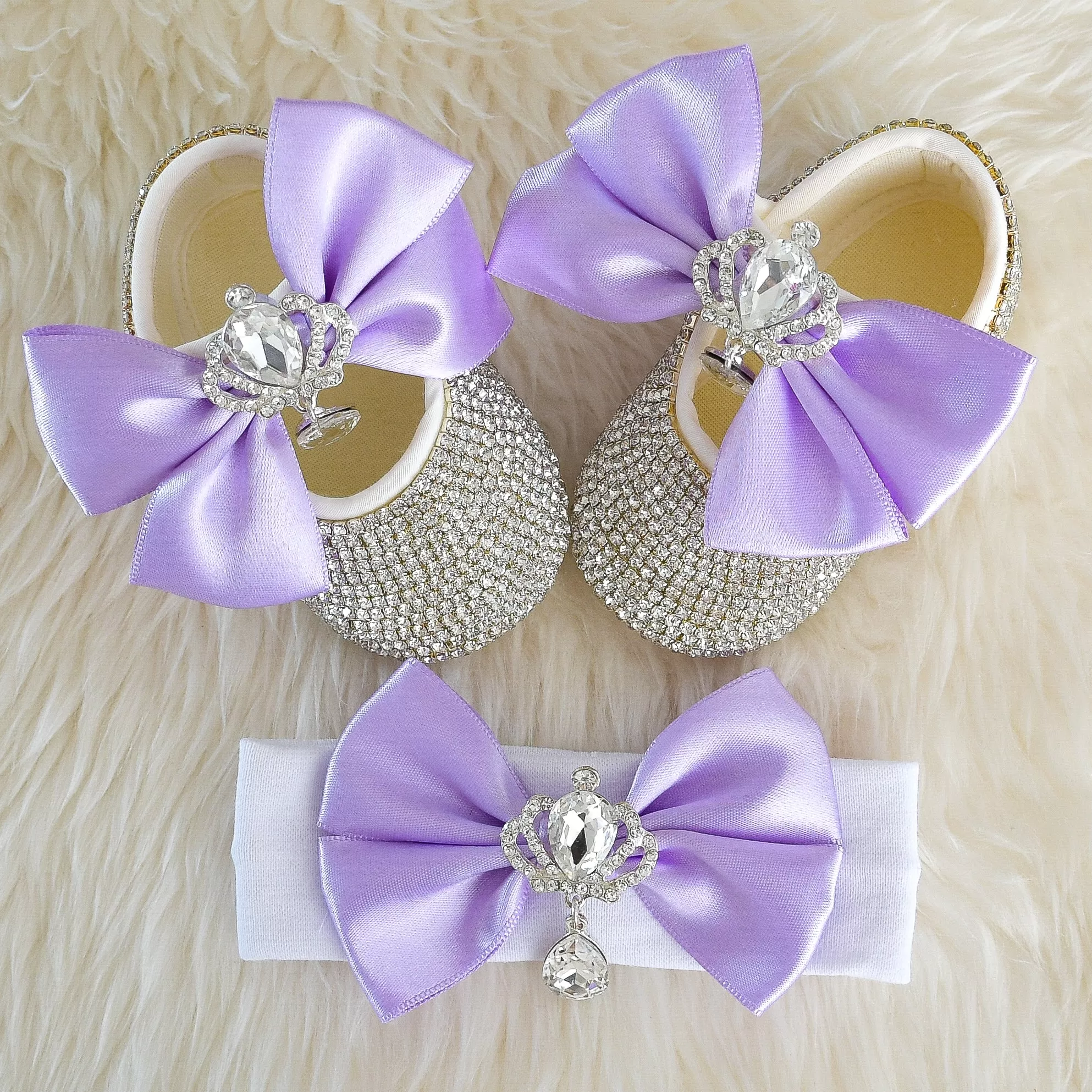 Double Bow Swarovski Baby Girl Shoes