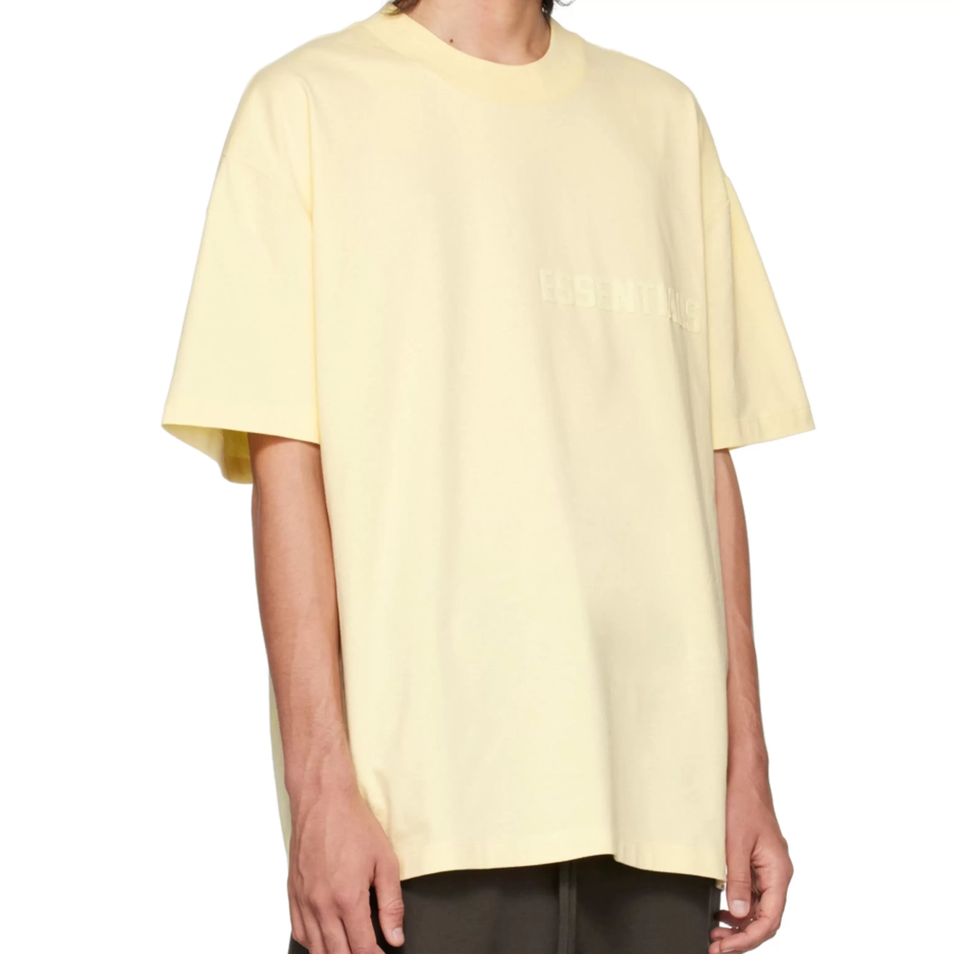 FEAR OF GOD Essentials Felt Logo Tee Canary