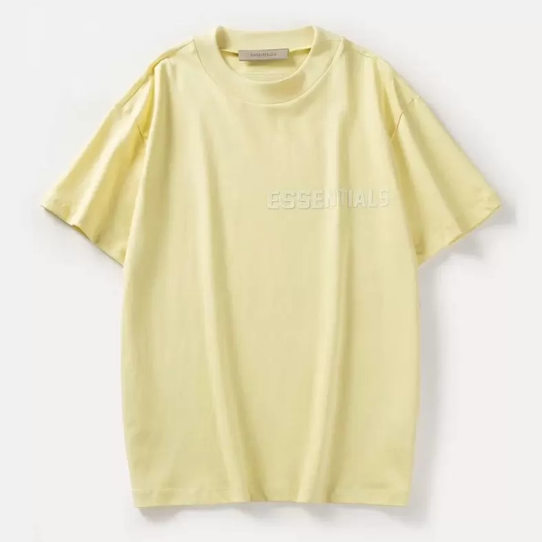 FEAR OF GOD Essentials Felt Logo Tee Canary