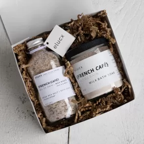 FRENCH CAF gift set (salt bath   milk bath soak)