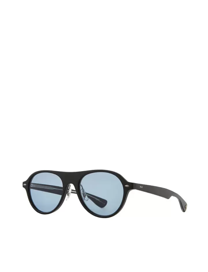 Garrett Leight Lady Eckhart 50 Sunglasses Matte Black/Pacifica