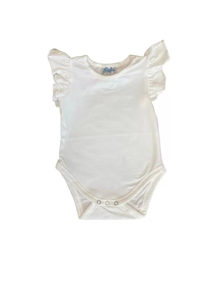 Girl's Shea Baby Cream Ruffle Sleeve- Onesie & Shirt