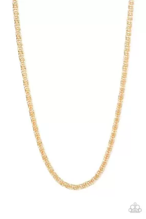 Go Down Fighting Gold Urban Necklace - Paparazzi Accessories