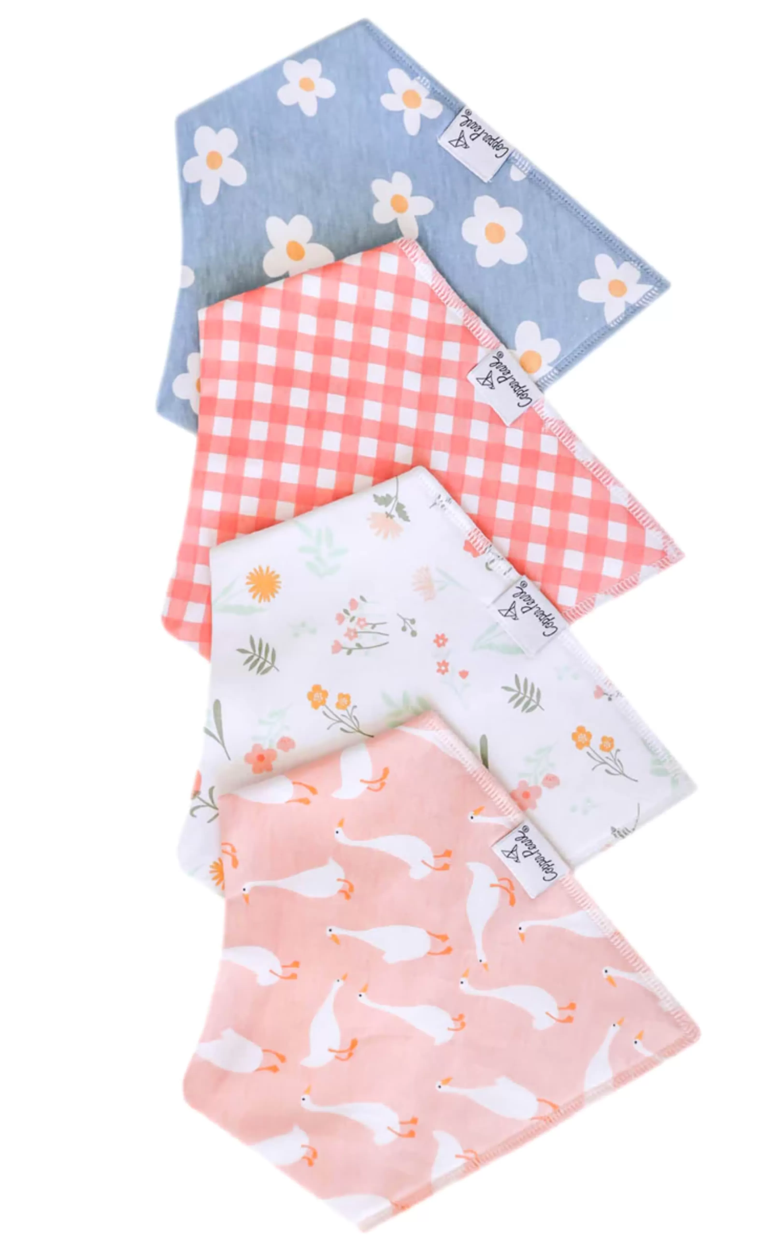 Goose Bandana Bib Set (4-Pack) | Copper Pearl