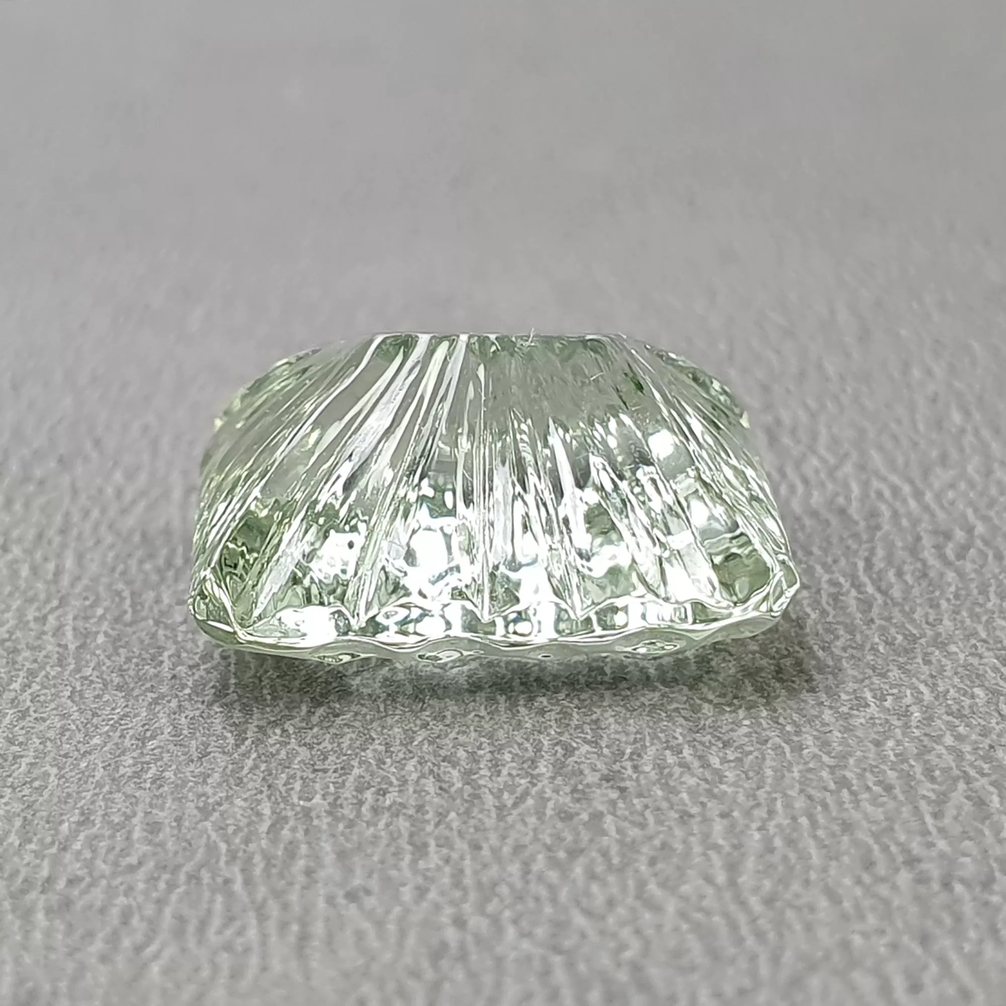 GREEN AQUAMARINE Gemstone Carving : 13.00cts Natural Untreated Aqua Hand Carved Cushion Shape 16*13mm (With Video)