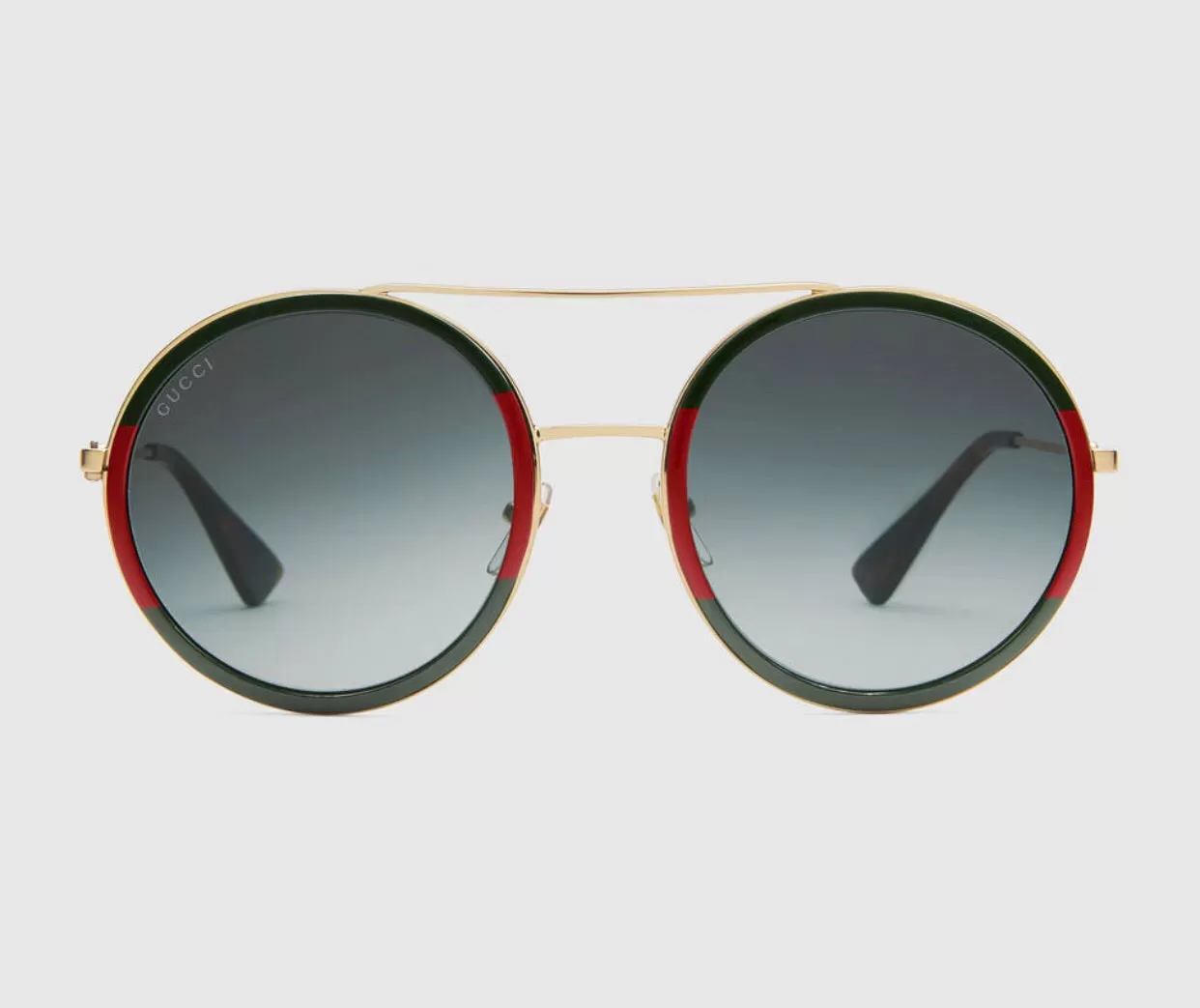 Gucci Round Frame Glasses with Gold Bar