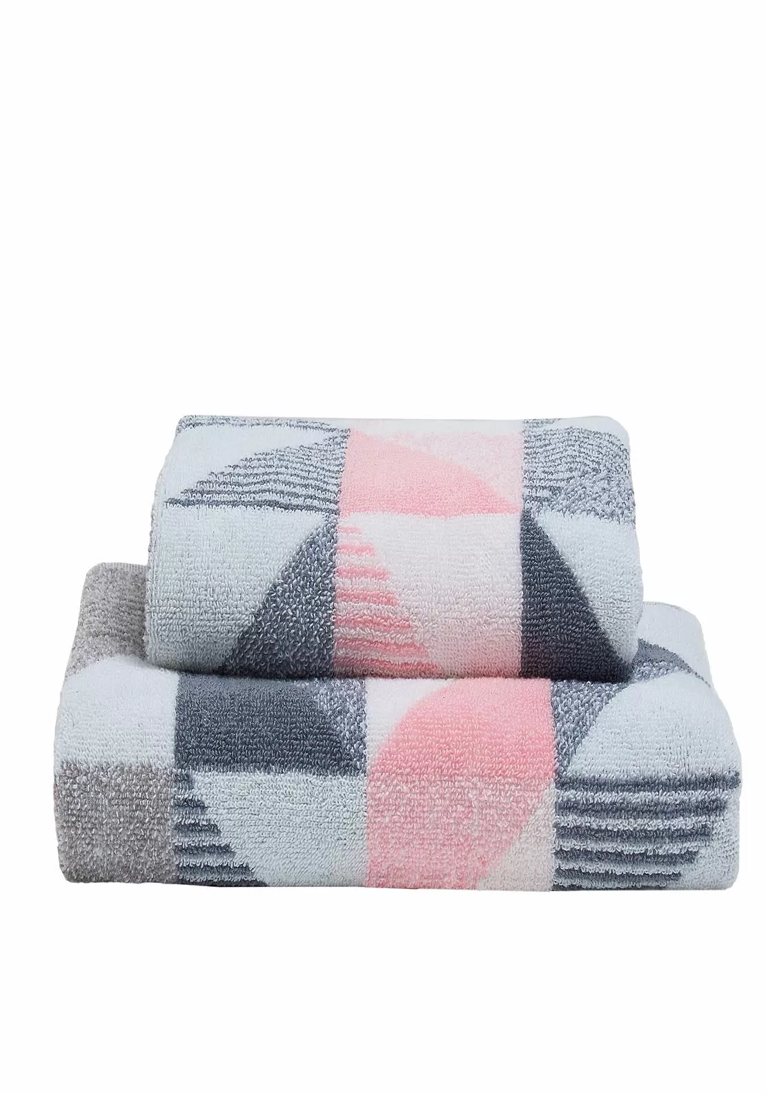 Hendra Hand Towel - Pink & Grey