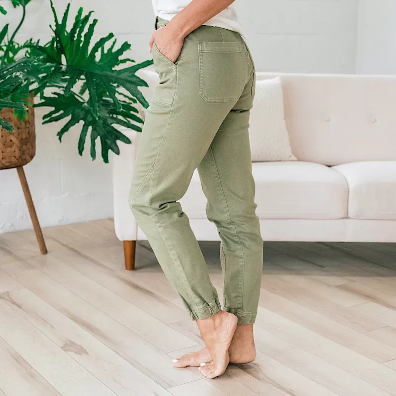 KanCan Dina Light Olive Jogger Jeans