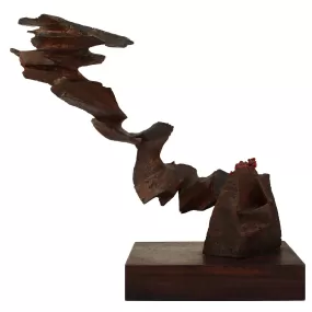 Mike Feeney Brutalist Sculpture in Carved Bronze