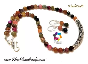 Multicolored Semiprecious Agate Necklace