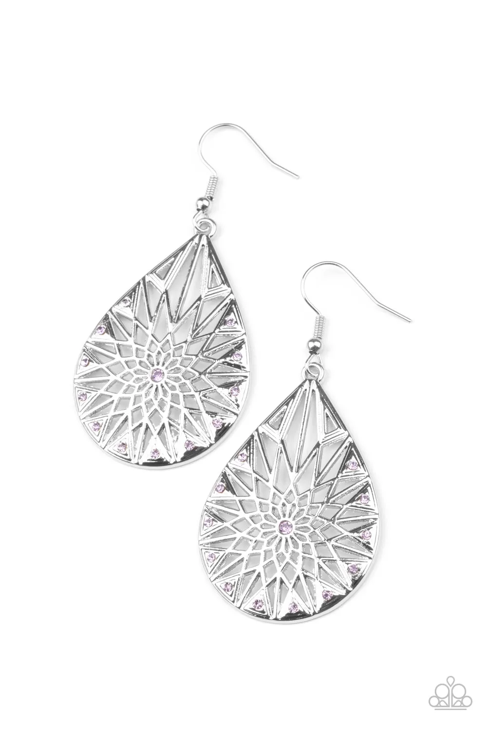 Paparazzi Icy Mosaic - Purple Earrings