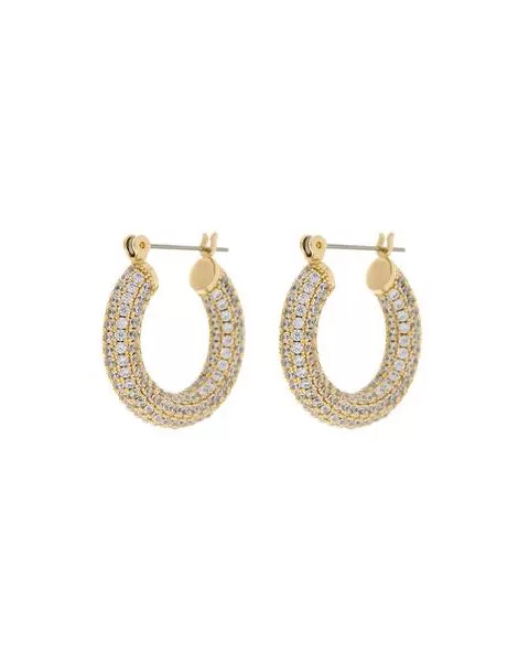 Pave Baby Amalfi Hoops- Gold