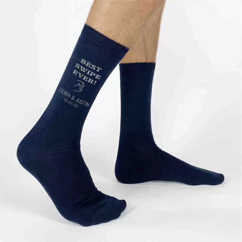 Personalized Right Swipe Socks for the Groom