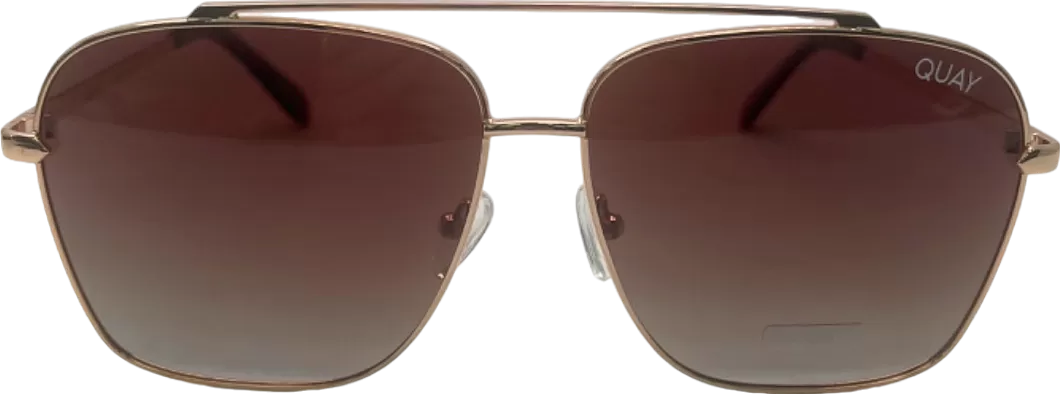 Quay Gold High Roller Polarised Sunglasses in Case