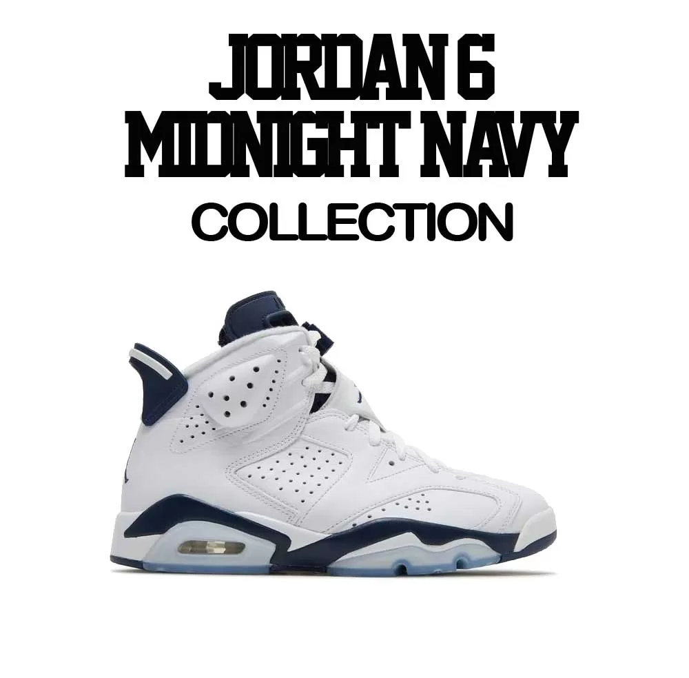 Retro 6 Midnight Navy Shirt - ST Logo - White