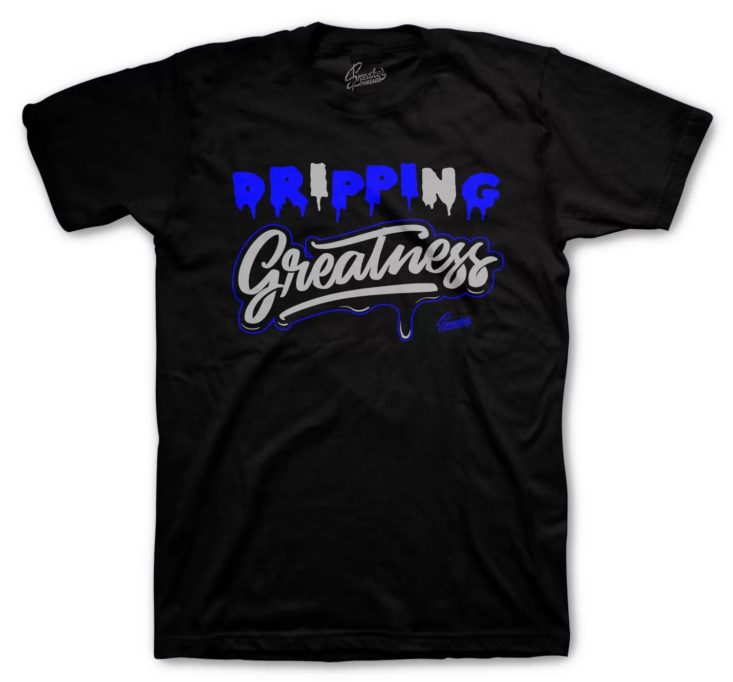 Retro 9 Racer Blue Shirt - Dripping Greatness - Black