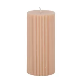 Ribbed Pillar Candle Small - Blush