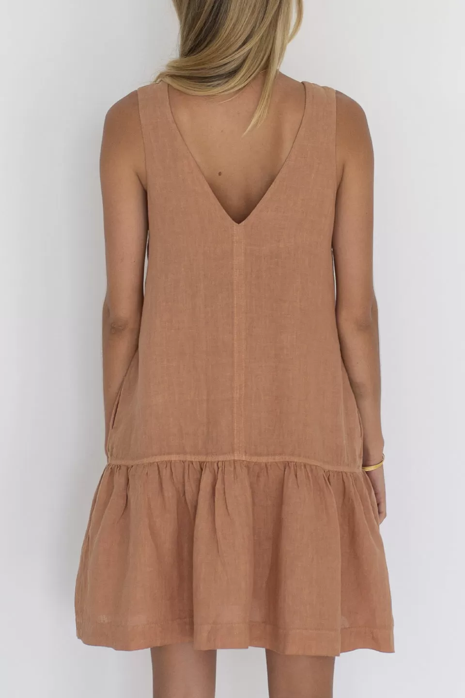 Ruby SL Ruffle Linen Spice Mini Dress