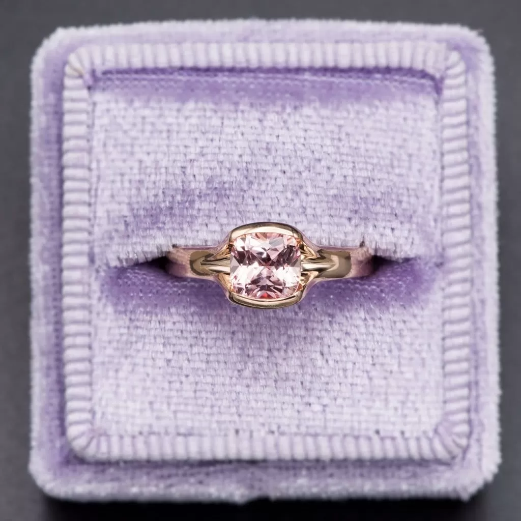 Square Cushion Cut Lab Created Champagne Sapphire Gemstone