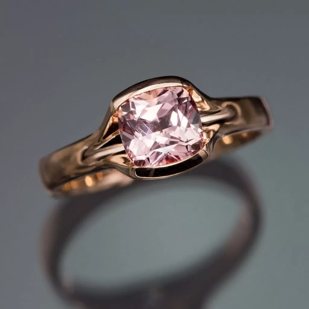 Square Cushion Cut Lab Created Champagne Sapphire Gemstone