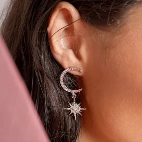 Star Hug Silver Dangler Earrings